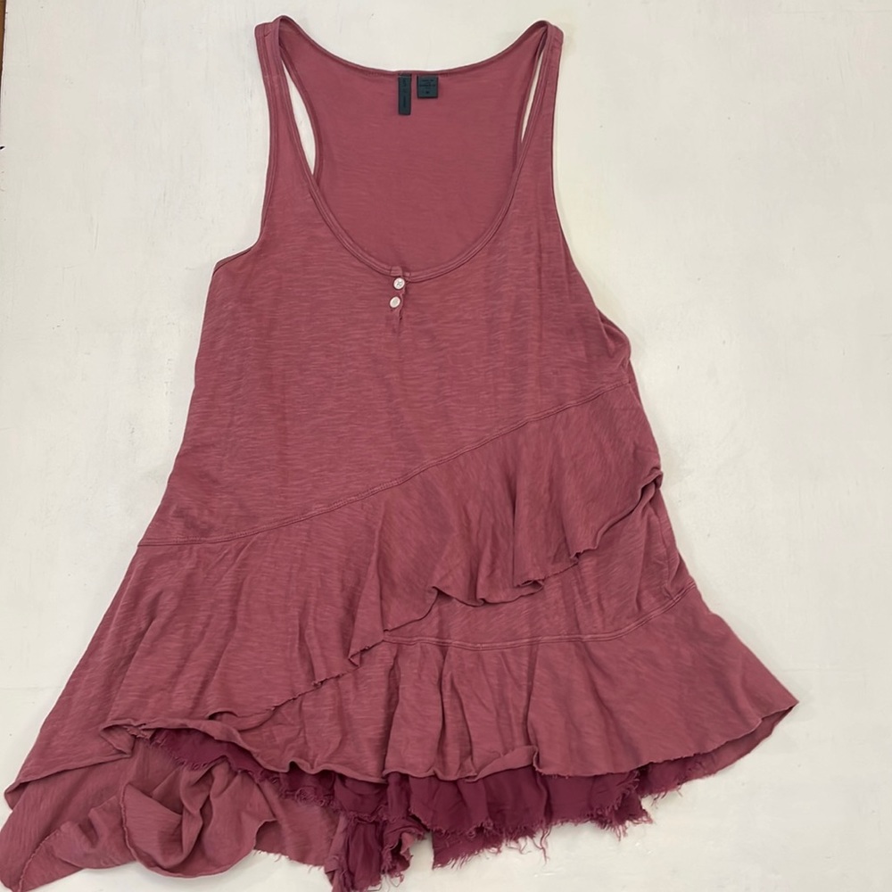 Anthropology left-center pink layered BoHo take